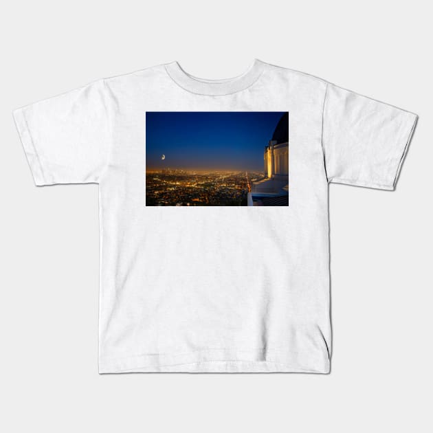 Griffith Observatory Kids T-Shirt by jswolfphoto